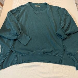 We The Free Textured Teal Top, Super Oversized